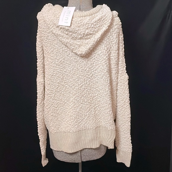 POL CREAM KNIT HOODIE PULLOVER SWEATER - L - NWT ! π - Picture 4 of 8